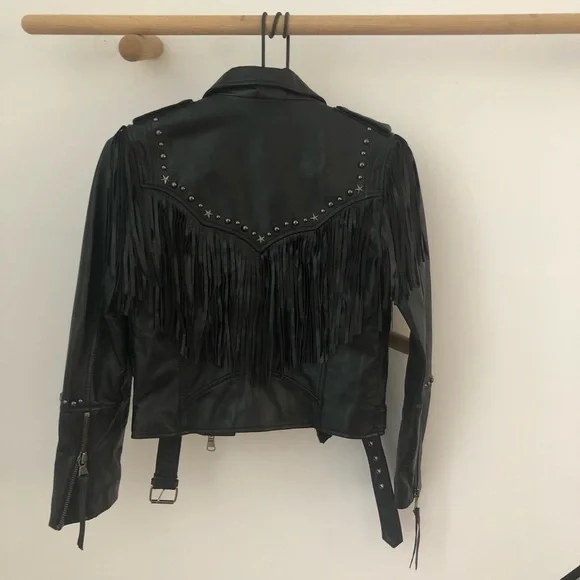 Spell & the Gypsy Collective Teadora Leather Fringe Jacket NWOT